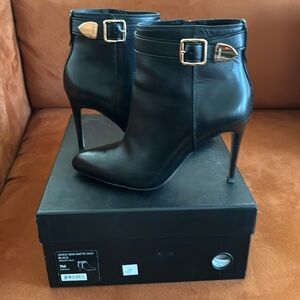 COACH Lenox Black Leather Ankle Bootie